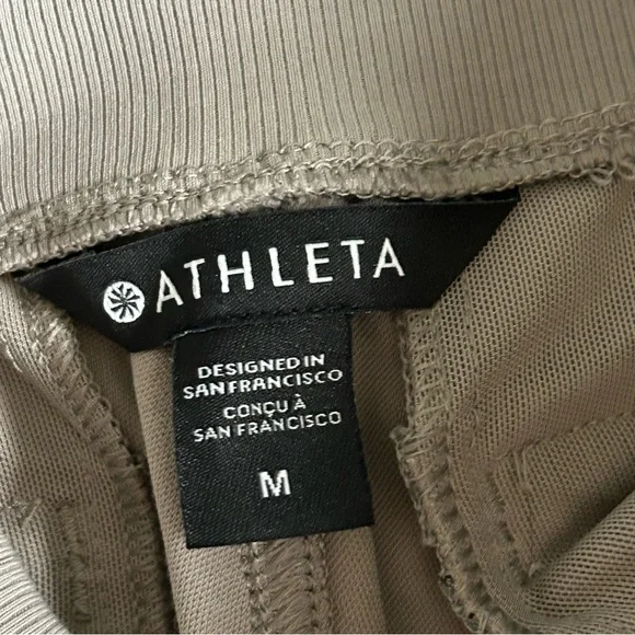 🩷ATHLETA VENICE WIDE LEG HIGH WAISTED HIGH RISE BEIGE NEUTRAL PANT SIZE MEDIUM - Picture 11 of 13
